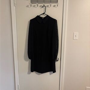 Elegant Black Lace Sleeve Dress